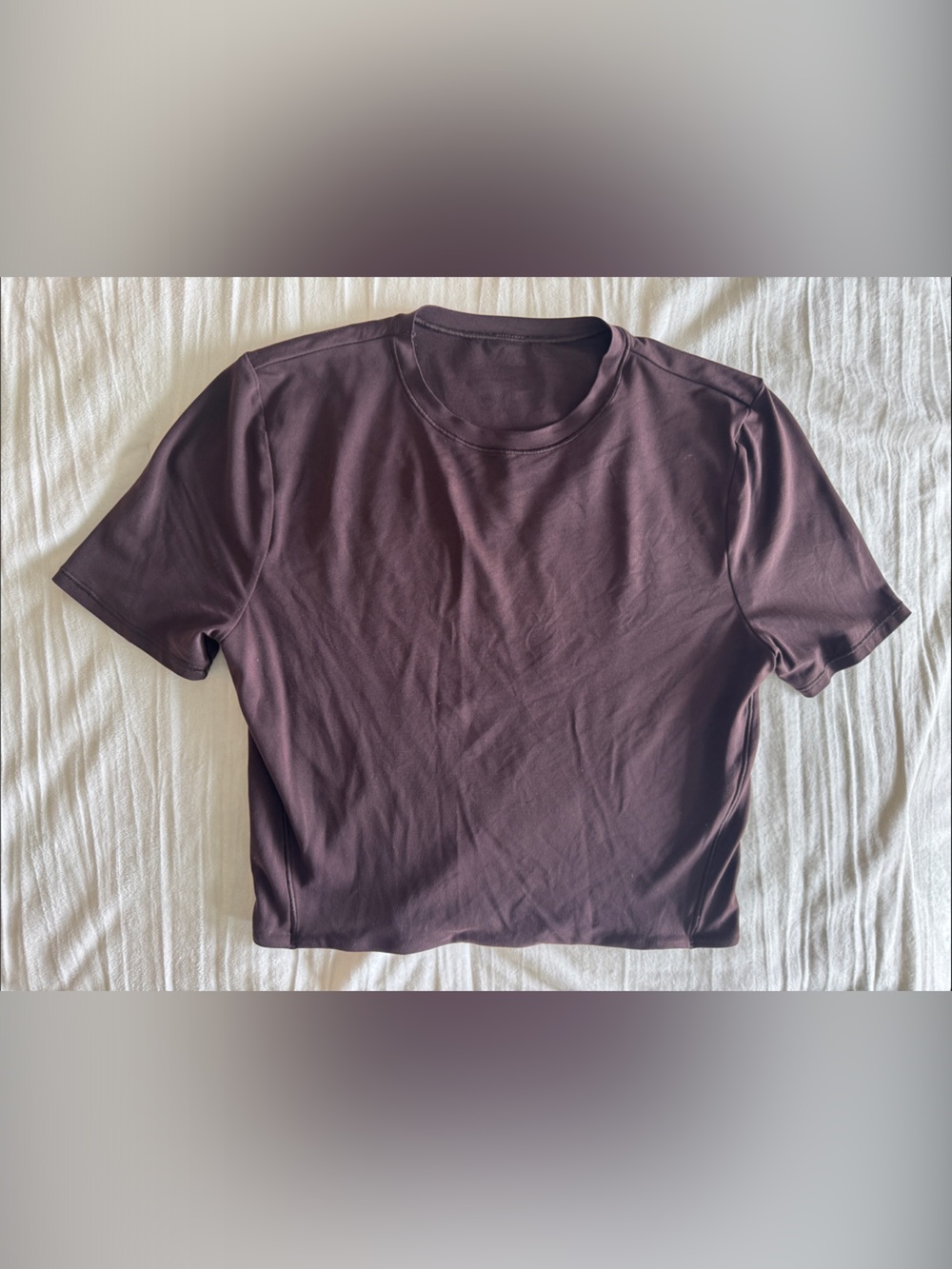 Lululemon Athletica- Wundermost Ultra-Soft Nulu Cropped T-Shirt French Press - M